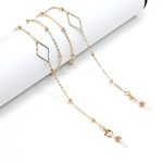 Fashion gold glasses chain with hollow rhombus GL1024