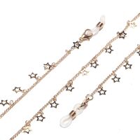 Gold-colored metal non-slip chain, with star, for glasses and masks GL1429