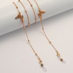 Gold-colored metal non-slip chain, with a butterfly, for glasses and masks GL1869