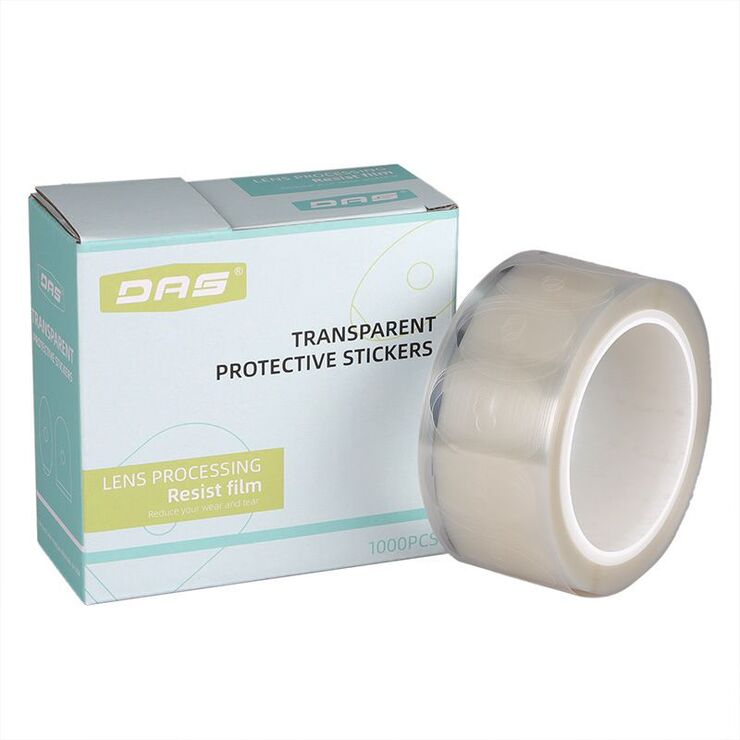 Липкий сегмент (липучки, слиперы, противоскользящие накладки) для линз, прозрачный с серебряным краем, полиэтилентерефталат, 1000 штук