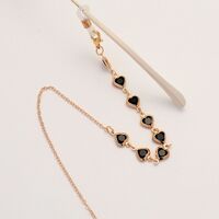 Metal non-slip chain, with heart, for glasses and masks GL1856