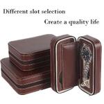 Case for storing and carrying the watch collection HSB3-1, brown/black-red