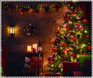 Cleaning cloth for glasses with a print, microfiber material, individually wrapped CHRISTMAS TREE-3, 17.5*14.5 cm