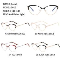 Protective anti-reflective coating metal glasses Landi LD3016