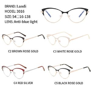 Protective anti-reflective coating metal glasses Landi LD3016