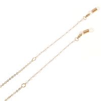 Gold-colored metal non-slip chain, with transparent crystal, for glasses and masks GL102
