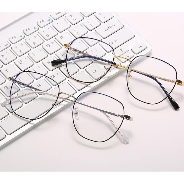 Metal eyeglasses for reading V8609 with blue ray cut protection, diopters from 0.00 to -6.00, not centered