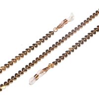 Gold-colored metal non-slip chain, with heart, for glasses and masks GL1198