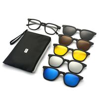 Оправа пластиковая TR90/PC + комплект из 5 поляризационных солнцезащитных насадок (клипон) на магните + кожаная сумка El Dorado EL5506A