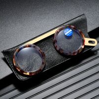 Metal eyeglasses for reading 818 Blue ray cut with soft case, diopters +2.50, PD62-64