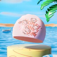 Silicone waterproof swimming cap for kids PUM001-YU