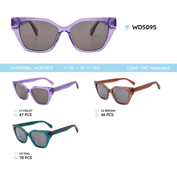 Plastic acetate frames polarized sunglasses WD5095