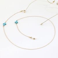 Metal non-slip chain, with turquoise cross, for glasses and masks GL1006