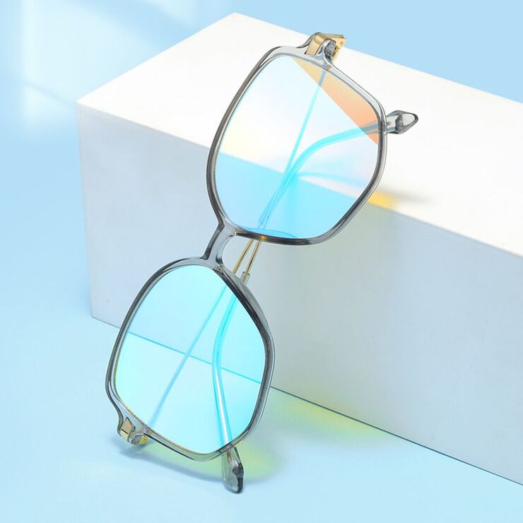 Blue Block plastic glasses with blue light protection for colorblind people, with case KY30016-4色盲