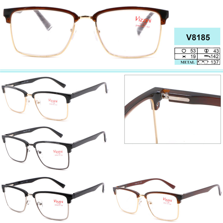 Metal frame eyeglasses Vizzini V8185 Diopter: +0.50 to +4,00 (step 0,25)