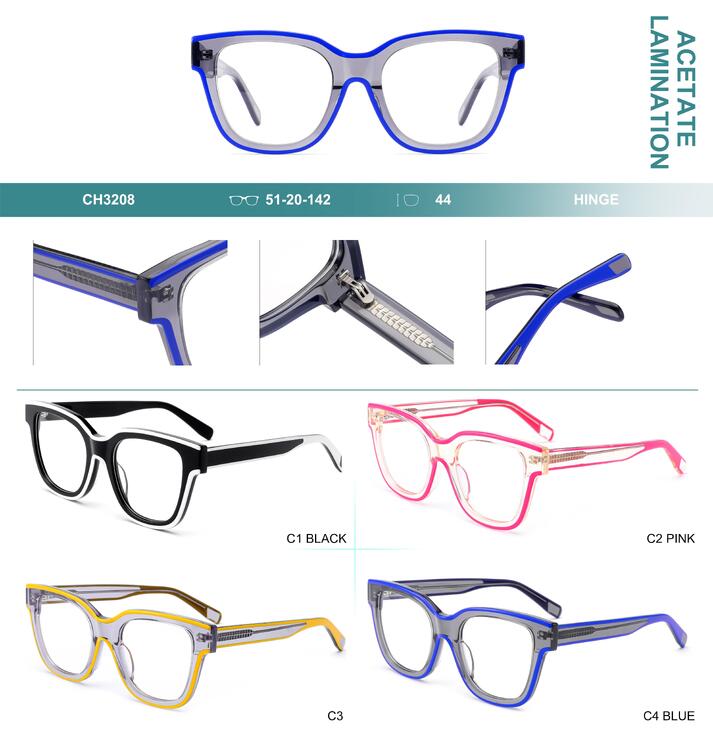 Plastic frames for glasses, acetate lamination Big City CH3208