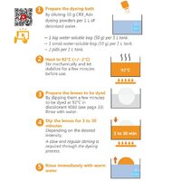 Paint powder TCN for coloring plastic CR39 lenses with an index of 1.50, set of 10 packs of 10 g each