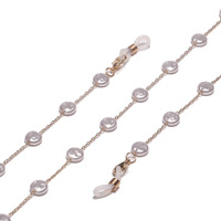 Golden glasses chain with pearls GL1405
