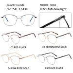 Protective anti-reflective coating metal glasses Landi LD3018