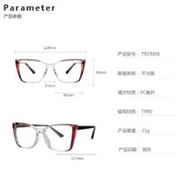 TR90 plastic frame or glasses with blue light protection, with spring hinges FA23001