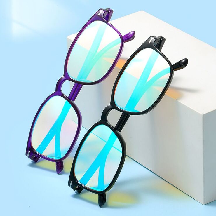 Blue Block TR90 glasses with blue light protection for colorblind people, with case KY008-5色盲