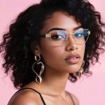 Metal + TR90 plastic Blue Blocker glasses frame for women with UV and blue light protection lenses More FCS3162