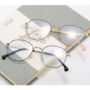 Очки металлические для чтения V8627 с защитой от синего света Blue ray cut, диоптрии от 0.00 до -6.00, не центрованные