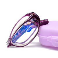 Plastic folding eyeglasses with case for reading KY018-F Blue ray cut, diopters from +1.00 to +4.00, PD62-64