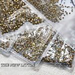 Set of rhinestones with a pointed bottom for frames and glasses decorating JD0007-AB, white / AB, 1.3-8 mm (price per pack, min. order - 3)