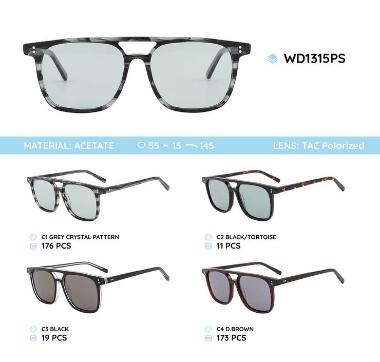 Acetate frames polarized sunglasses WD1315PS