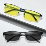 Photochromic nylor metal glasses with protection Blue Cut KY2057-2夜视变色
