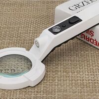 Magnifier with universal backlight, magnifying glass with handle 600557H-XX, size: diameter 60 mm, magnification: 4X