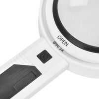 Magnifier with universal backlight, magnifying glass with handle 2265+50-XX, diameter: 65 mm, magnification: 8X