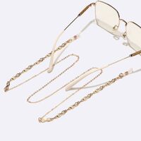 Gold-colored metal non-slip chain, with number 8, for glasses and masks GL1551