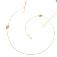 Gold-colored metal non-slip chain, with portraits with rhinestone, for glasses and masks GL261