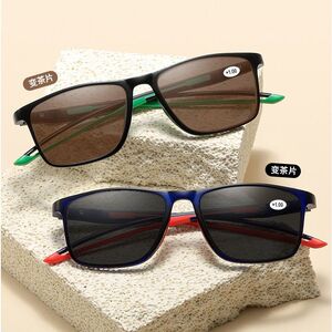 TR90 glasses for reading, photochromic, with Blue ray cut protection, diopters from +1.00 to +4.00, RMC=62-64, KY1118-4变色老花