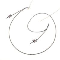 Black-colored metal non-slip chain, with pendant windmill of cartoon, for glasses and masks GL786