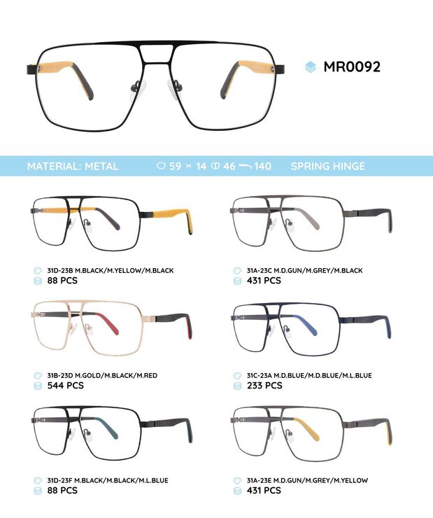 Металлическая оправа с дужками из пластика TR-90 MR0092